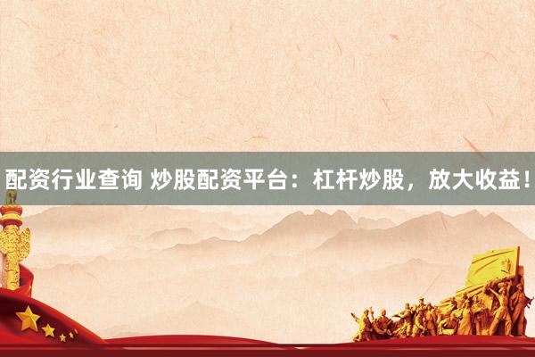 配资行业查询 炒股配资平台：杠杆炒股，放大收益！