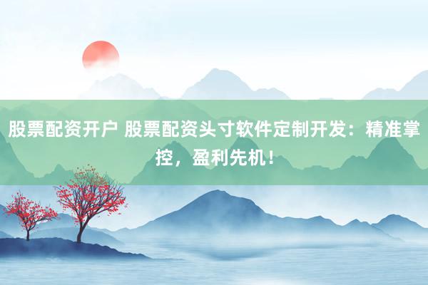 股票配资开户 股票配资头寸软件定制开发：精准掌控，盈利先机！